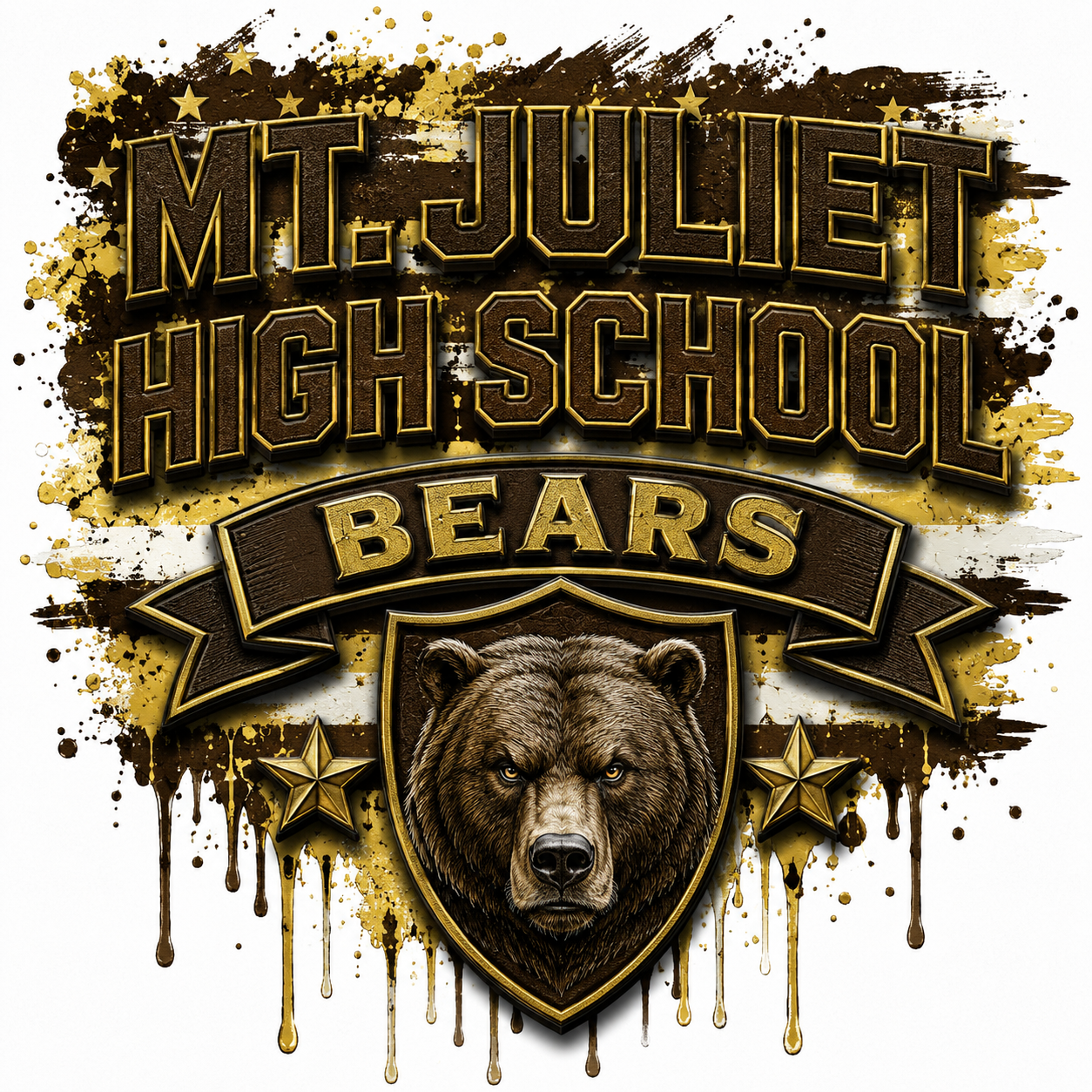 Mt. Juliet High School Bears DTF ready to press iron on transfer for clothing t-shirts and hoodies