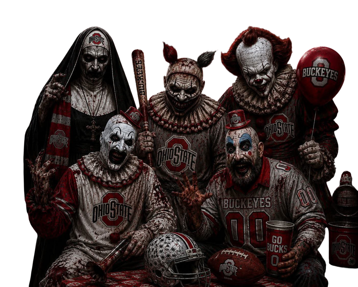 Halloween Ohio State Football DTF ready to press iron on transfer for clothing t-shirts and hoodies