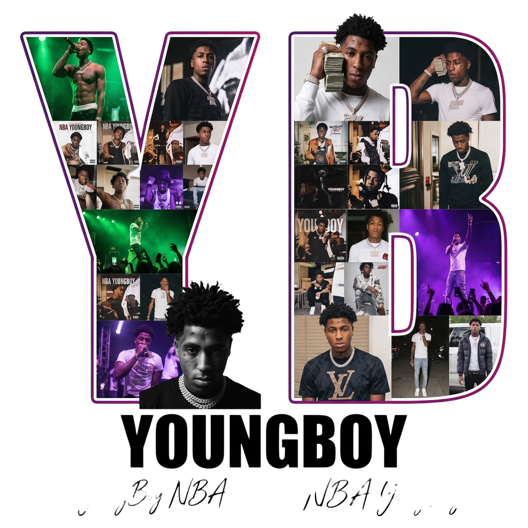 NBA YoungBOY DTF ready to iron on transfer for clothing t-shirts and hoodies Concert ready