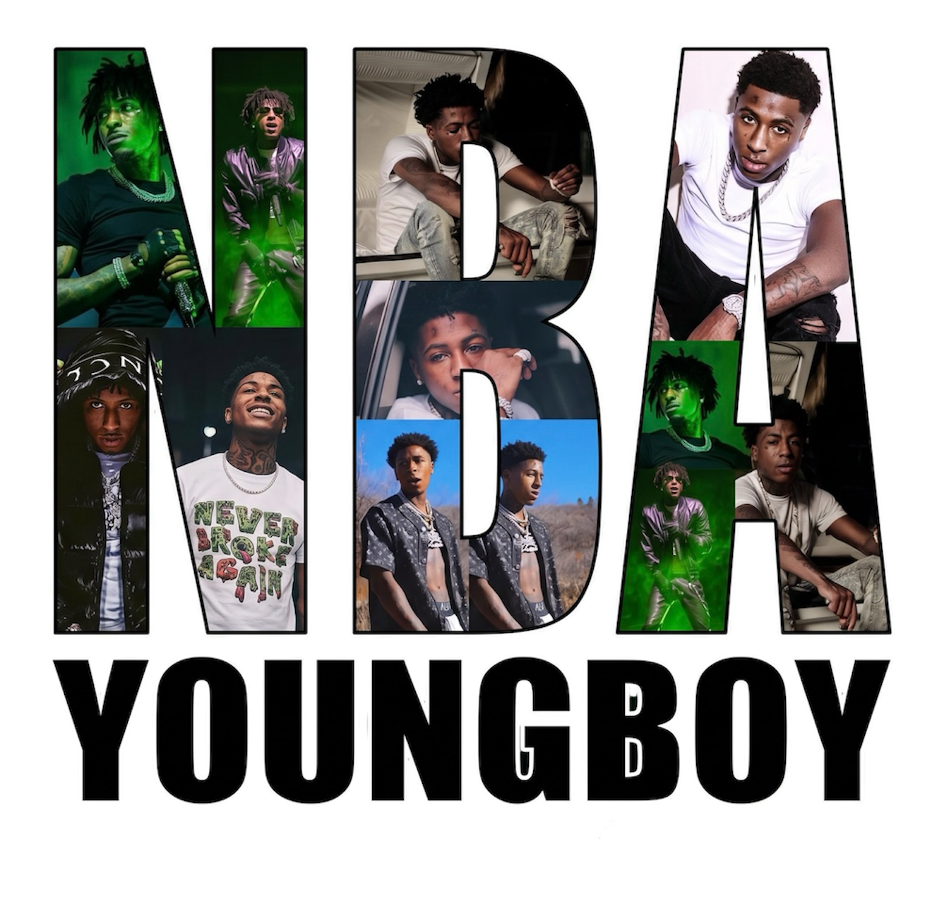 NBA YB Youngboy DTF ready to iron on transfer for clothing t-shirts and hoodies CONCERT READY