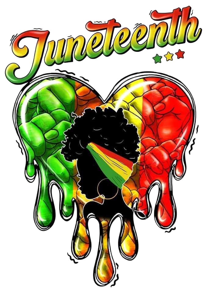 Juneteenth Heart with Fro DTF ready to press iron on transfer for clothing t-shirts and hoodies