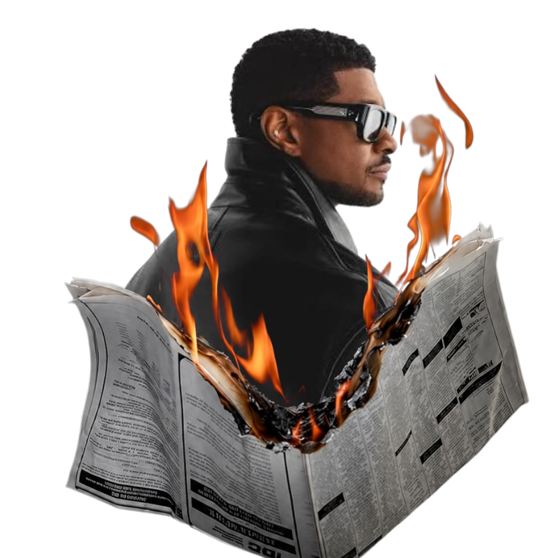 Usher New Flame DTF ready to iron on transfer for clothing t-shirts and hoodies concert ready