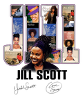 Jill Scott DTF ready to press iron on transfer for clothing t-shirts and hoodies