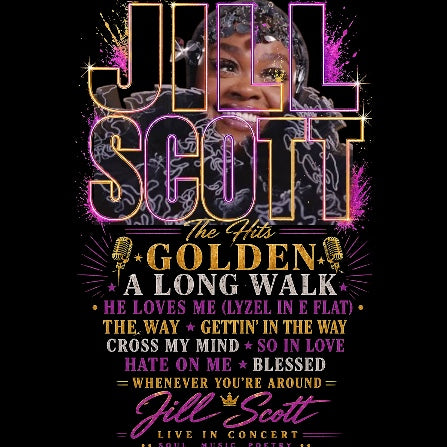 Jill Scott The HITS DTF ready to press iron on transfer for clothing t-shirts and hoodies
