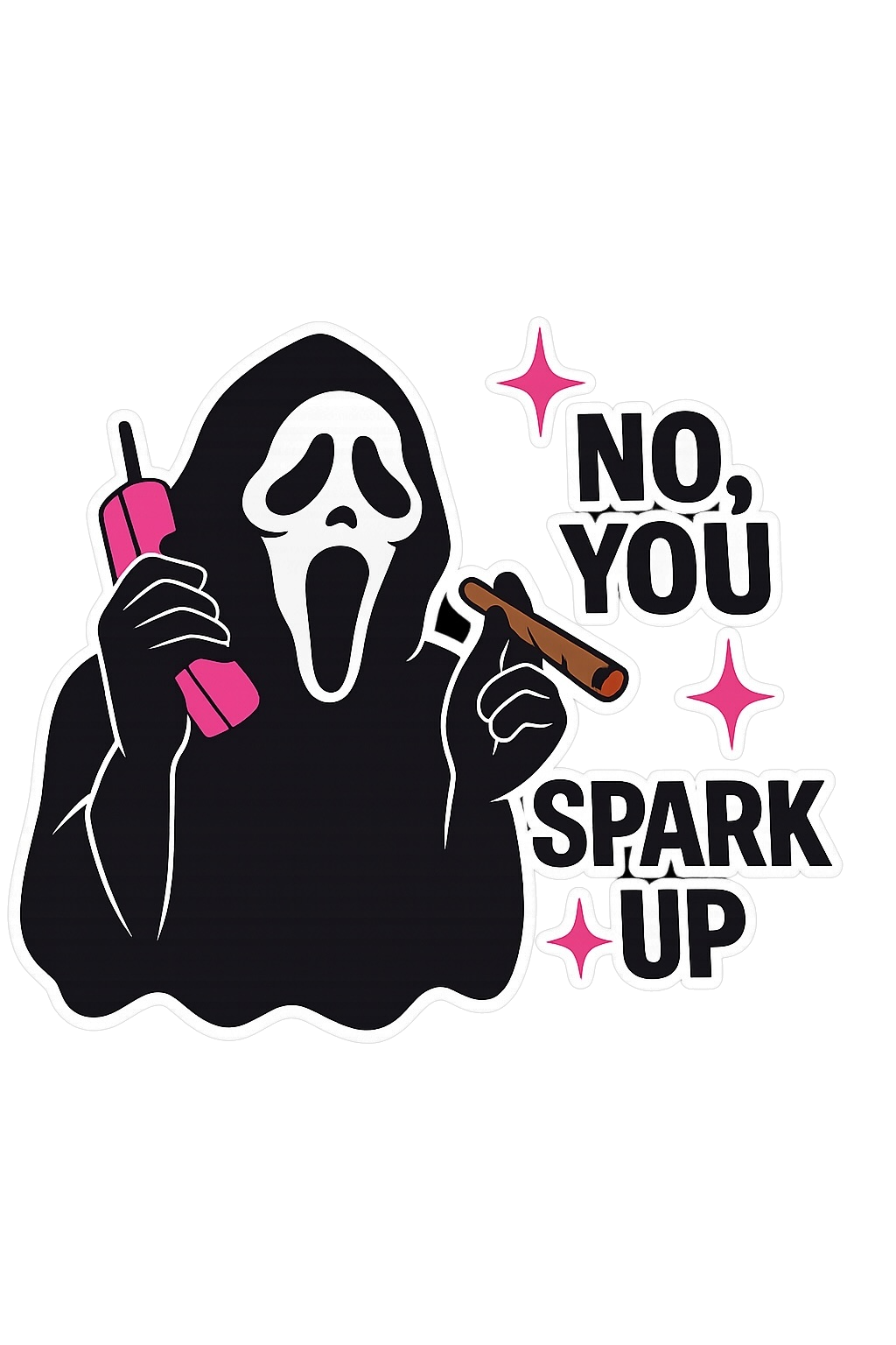 No, YOU spark up DTF ready to press iron on transfer for clothing t-shirts and hoodies