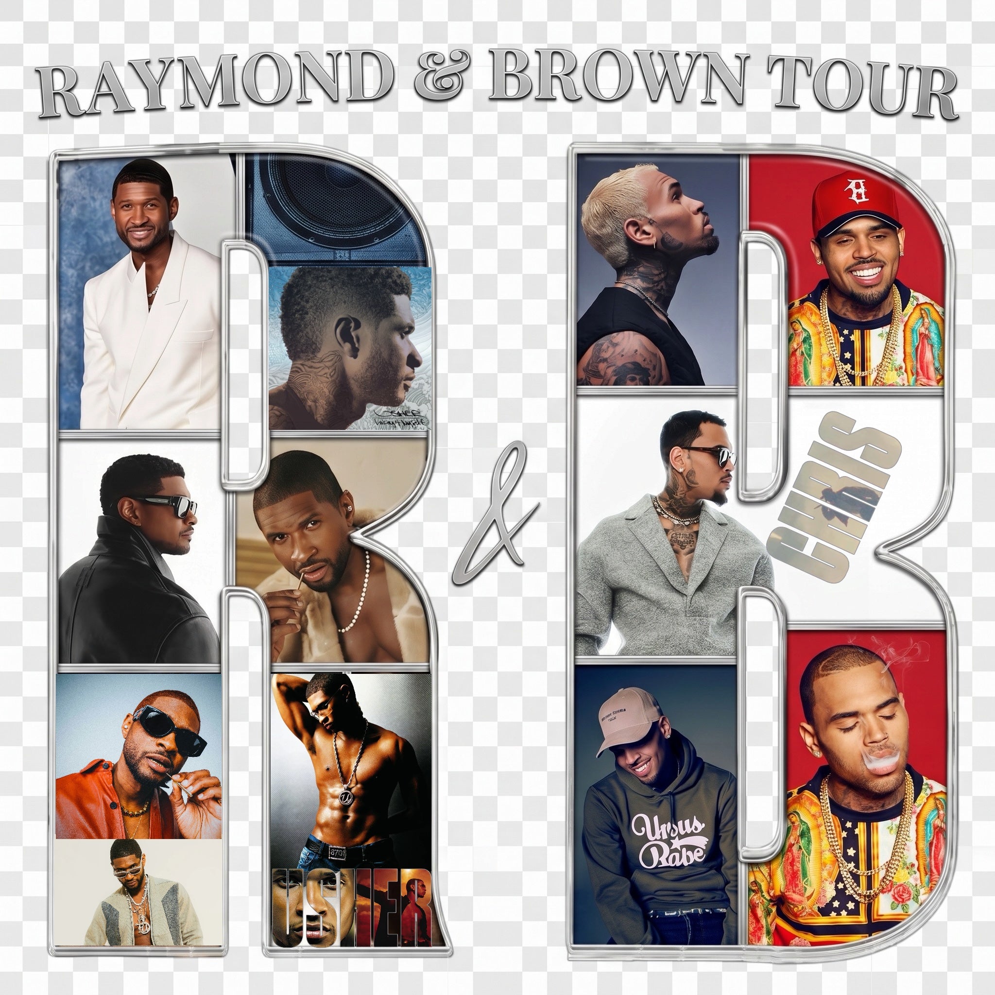 Raymond & Brown Tour silver DTF ready to press iron on transfer for clothing t-shirts and hoodies