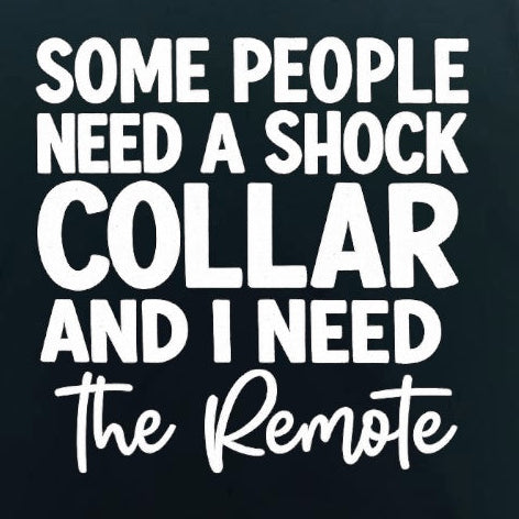 Some People Need a SHOCK COLLAR and I need the REMOTE DTF ready to press iron on transfer for clothing t-shirts and hoodies
