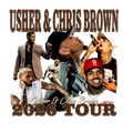 Usher & Chris Brown 2026 Tour DTF Iron on for t-shirts and clothing concert ready