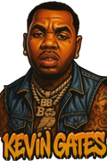 Kevin Gates DTF ready to press iron on transfer for clothing t-shirts and hoodies concert ready