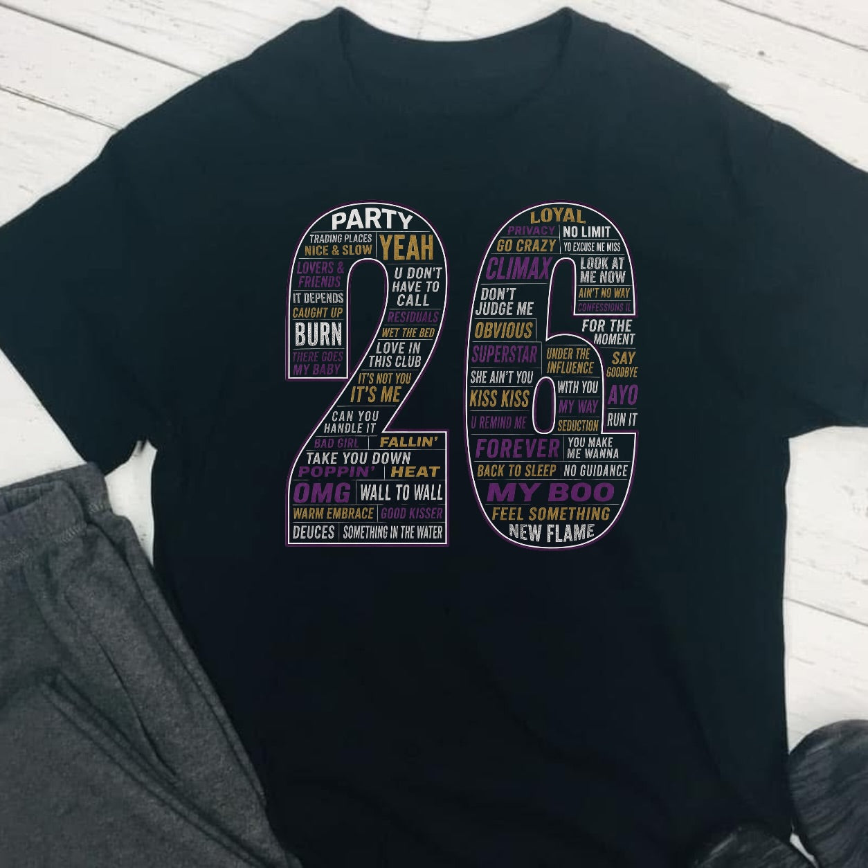 Usher & Chris Brown R&B 26 Set List T-Shirt concert ready