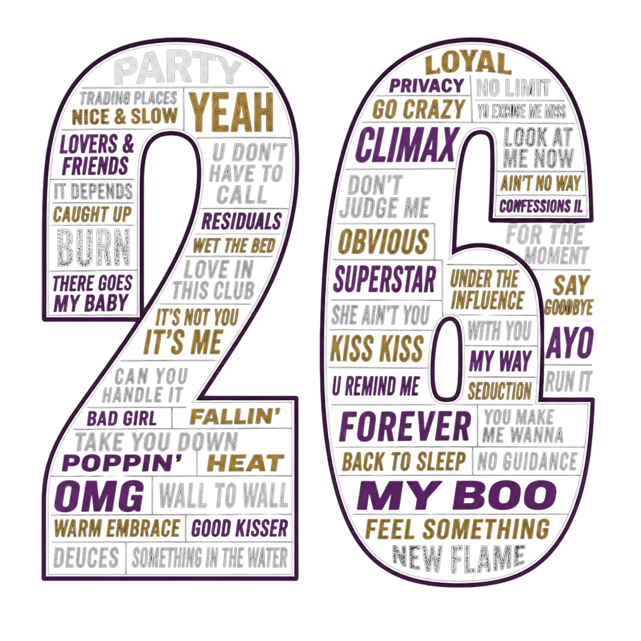 26 Set List Chris Brown and Usher R&B Tour concert 2026 DTF Ready to press iron on transfer for clothing t-shirts and hoodies