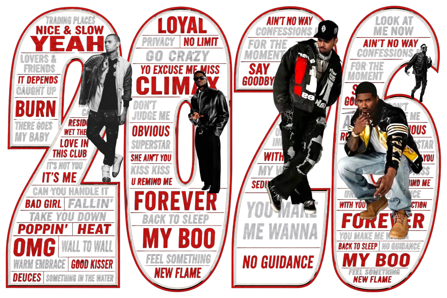 2026 Raymond & Brown R&B Tour Year Red DTF ready to press iron on transfer for clothing t-shirts and hoodies concert ready
