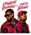 Chris Brown and Usher R&B Tour concert 2026 PINK/RED DTF Ready to press iron on transfer for clothing t-shirts and hoodies