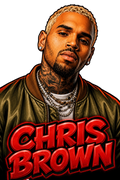 Chris Brown Digital Drawing DTF iron on transfer for clothing t-shirts etc concert ready