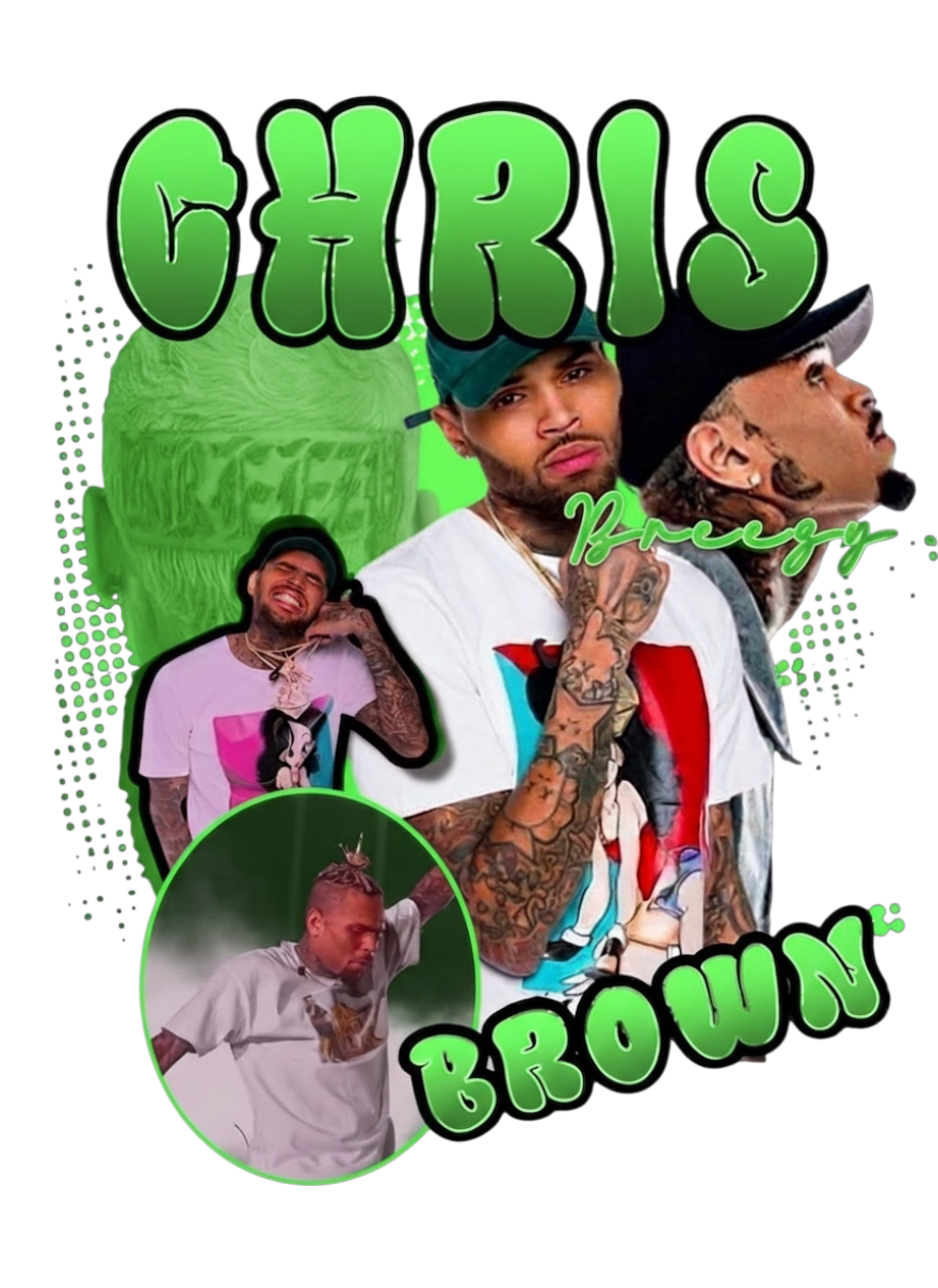 Chris Brown DTF ready to press iron on transfer for clothing t-shirts and hoodies