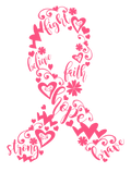 Breast Cancer Awareness Ribbon DTF ready to press iron on transfer for clothing t-shirts and hoodies