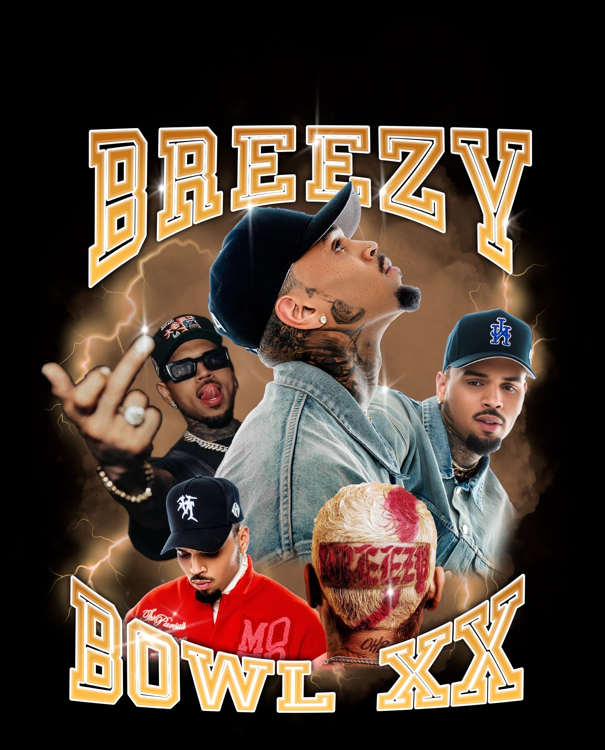Chris Brown Tour concert DTF Ready to press iron on transfer for clothing t-shirts and hoodies concert ready