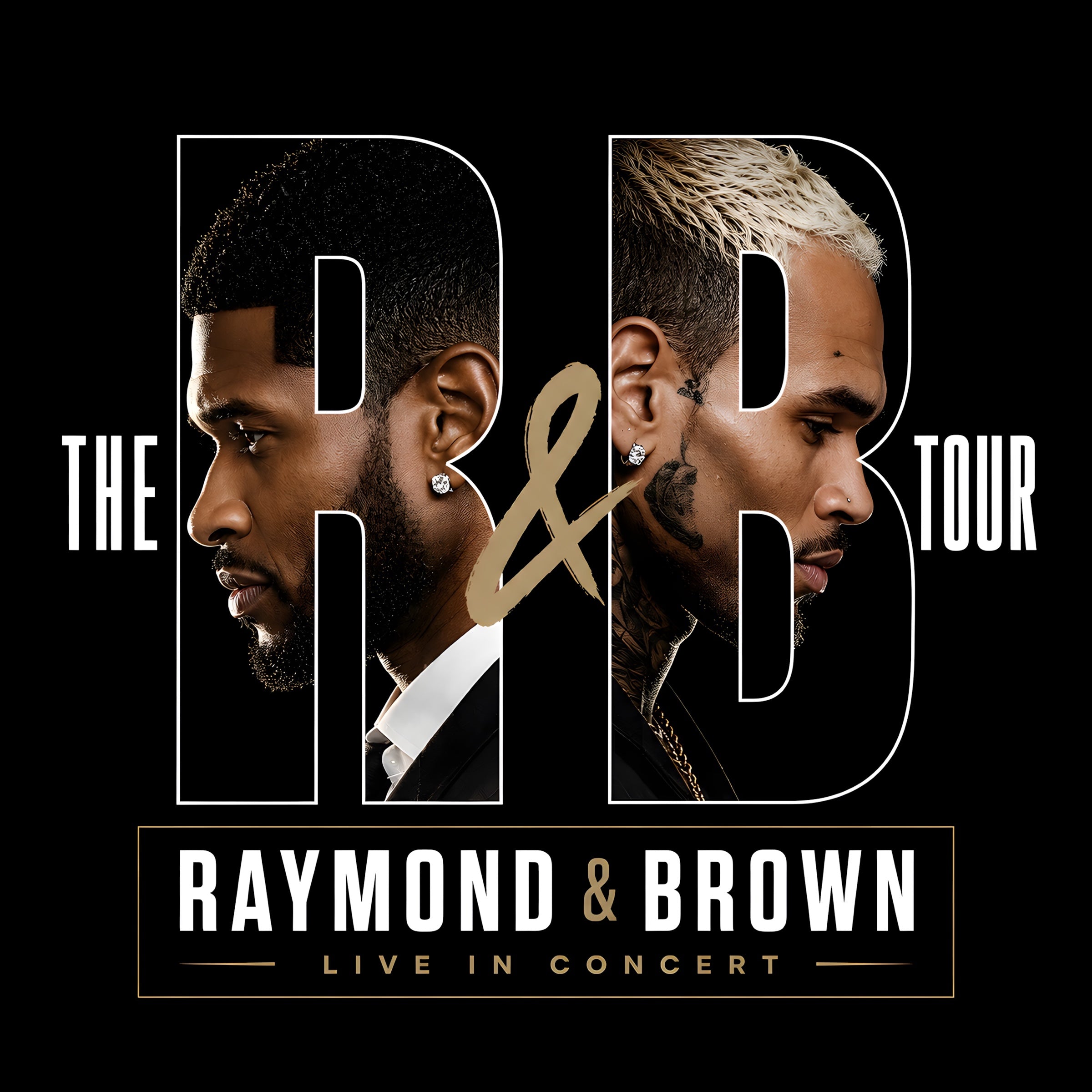 Chris Brown and Usher R&B Tour concert DTF Ready to press iron on transfer for clothing t-shirts and hoodies concert ready