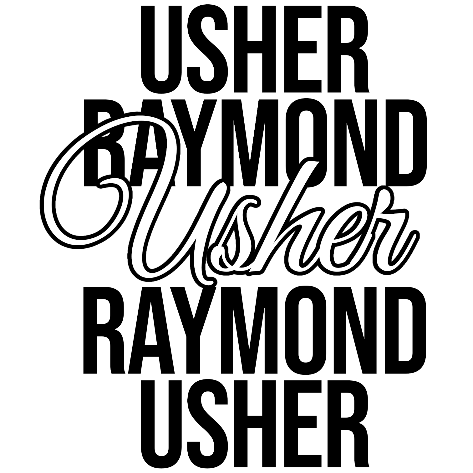 Usher R&B Tour concert DTF Ready to press iron on transfer for clothing t-shirts and hoodies concert ready