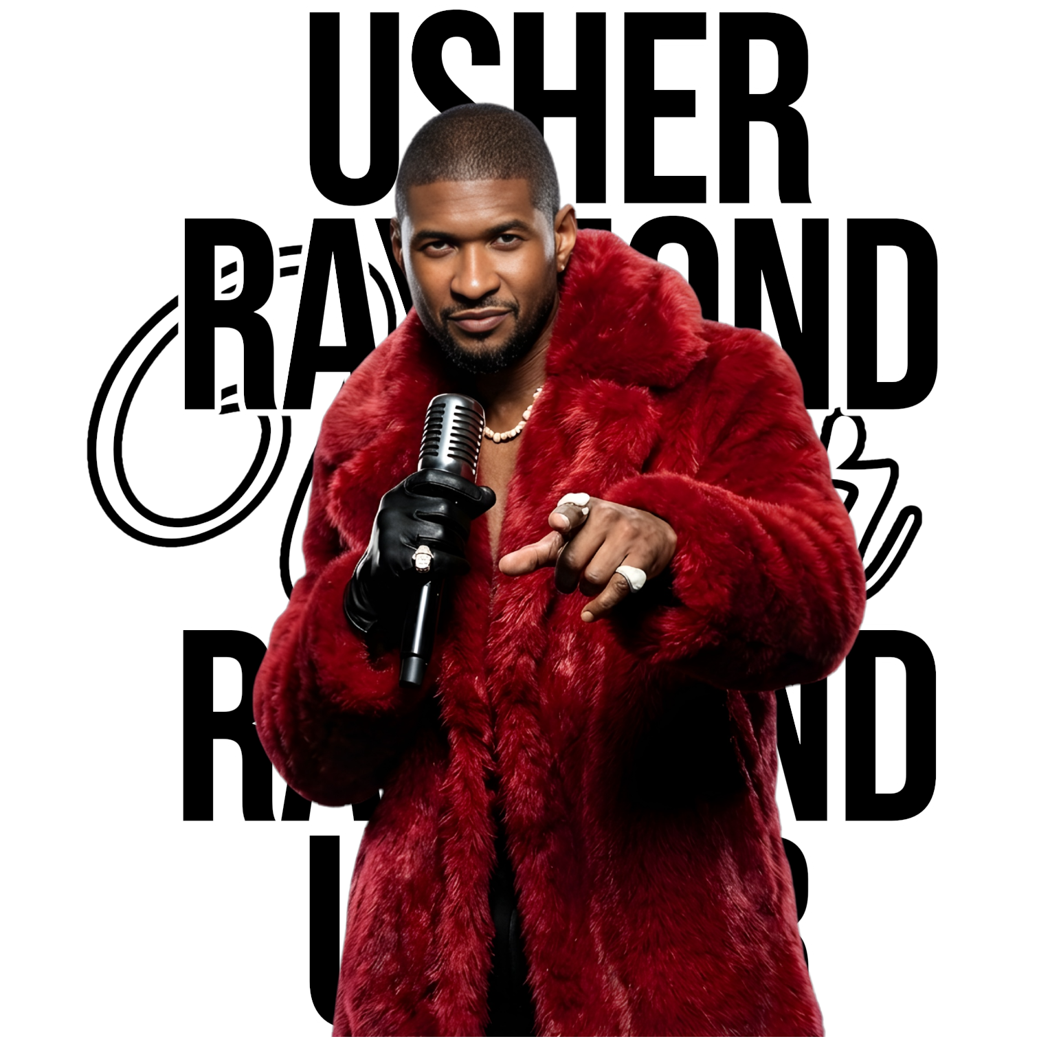 Usher R&B Tour concert DTF Ready to press iron on transfer for clothing t-shirts and hoodies concert ready