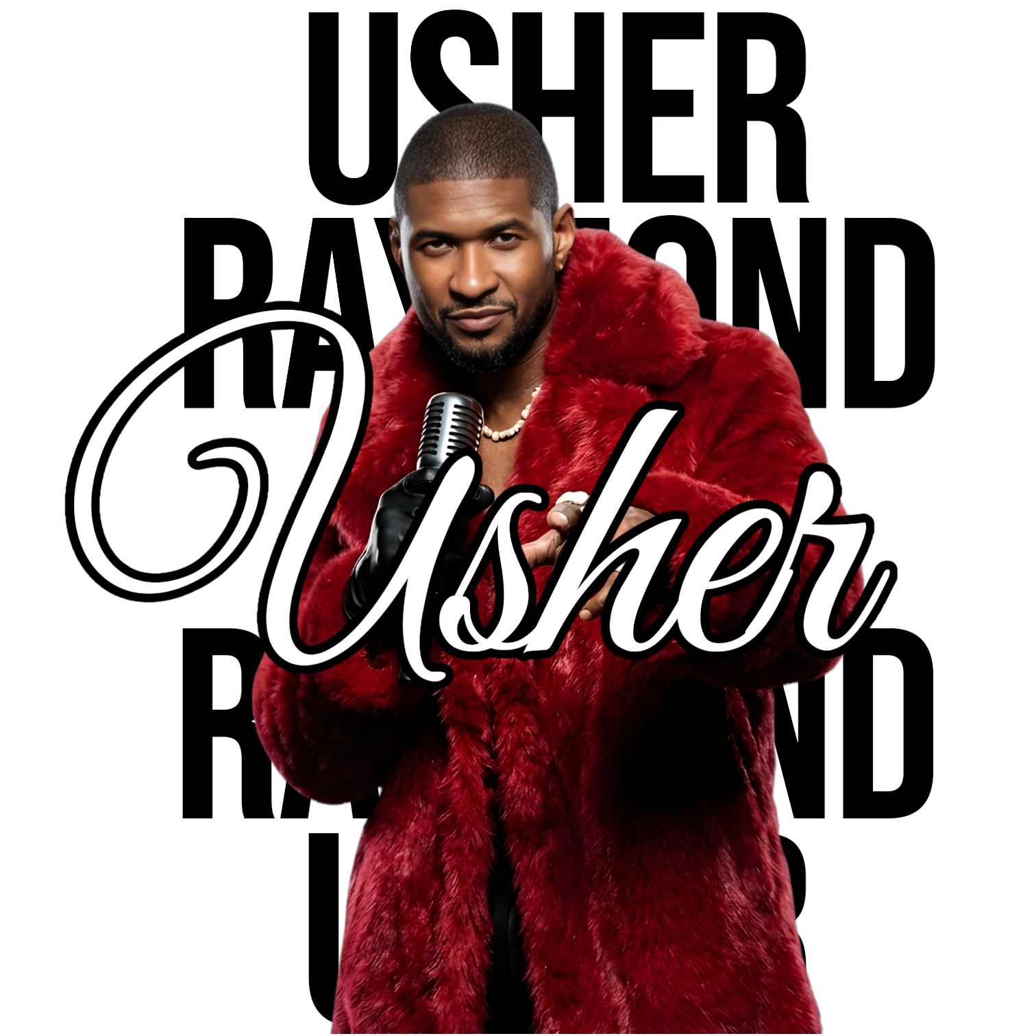 Usher R&B Tour concert DTF Ready to press iron on transfer for clothing t-shirts and hoodies concert ready