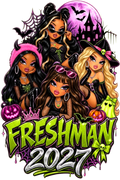 Freshman 2027 Bratz Green Halloween DTF ready to press iron on transfer for clothing t-shirts and hoodies