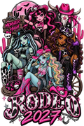 Rodeo Monster High Rodeo DTF ready to press iron on transfer for clothing t-shirts and hoodies