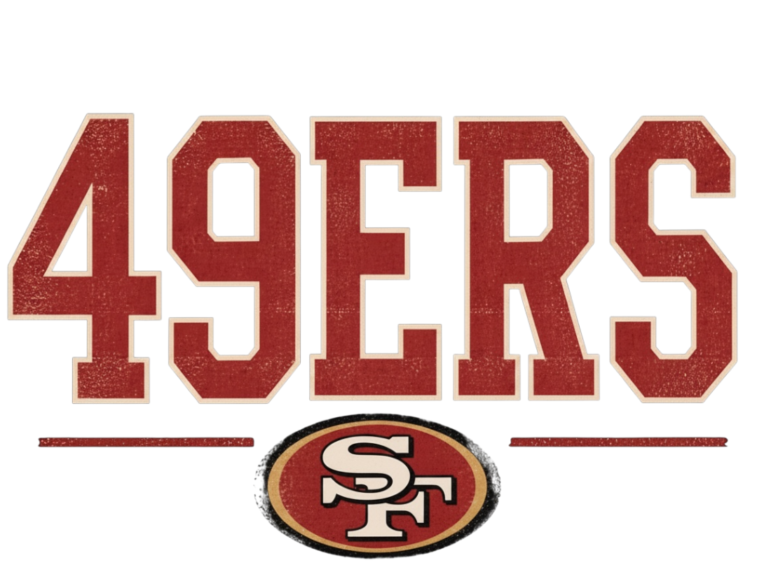 49ers Football Distressed DTF ready to press iron on transfer for clothing t-shirts and hoodies