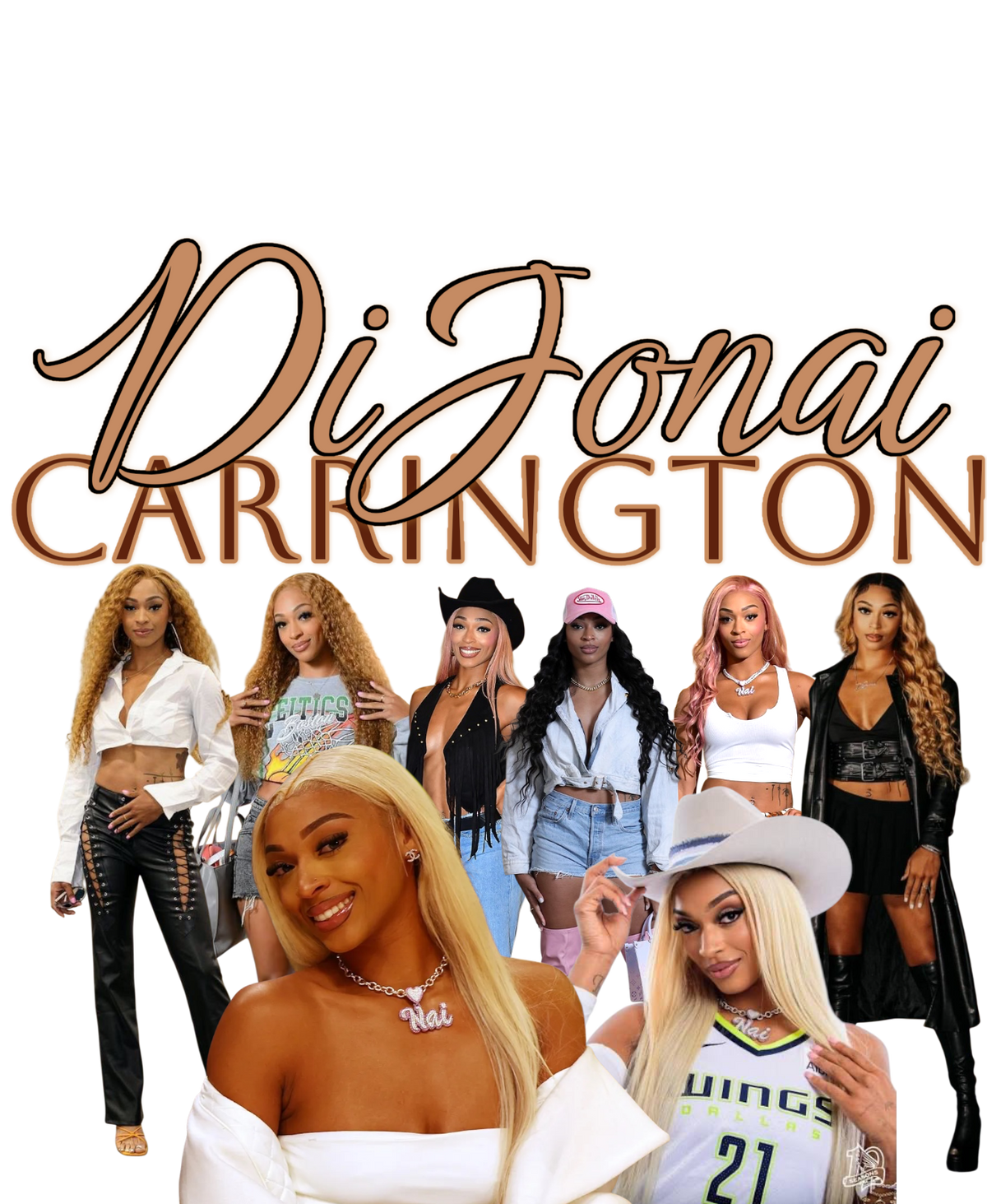 DiJonai Carrington WNBA DTF ready to press iron on transfer for clothing t-shirts and hoodies
