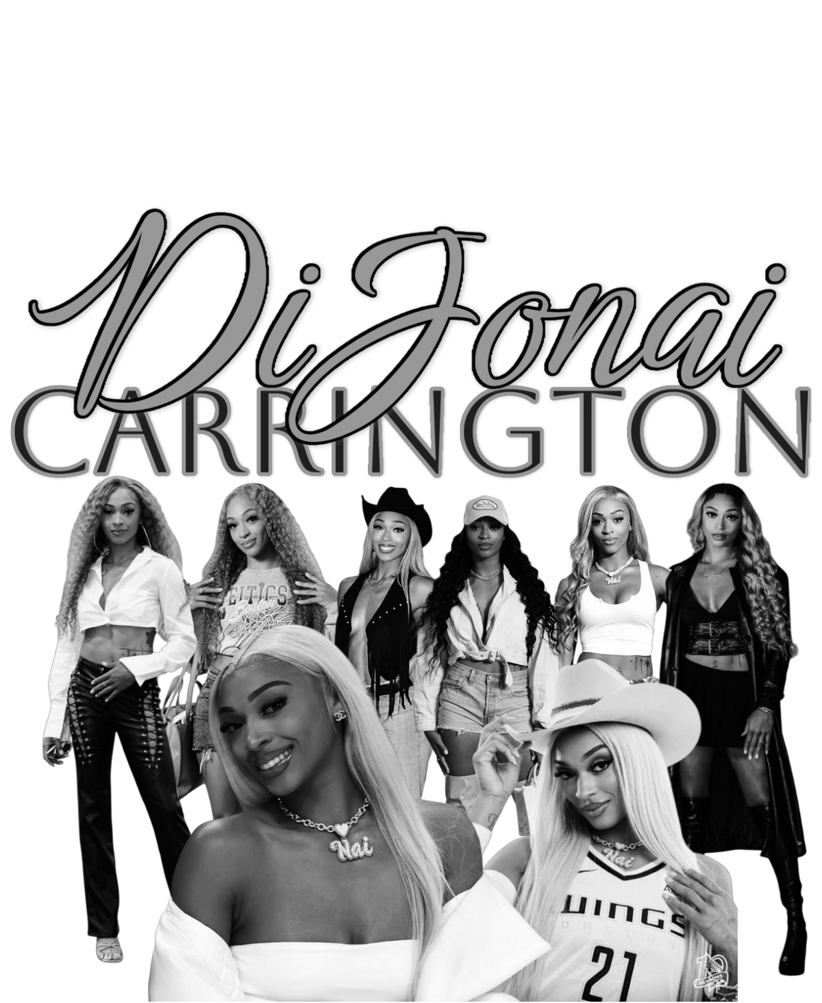 DiJonai Carrington WNBA DTF ready to press iron on transfer for clothing t-shirts and hoodies