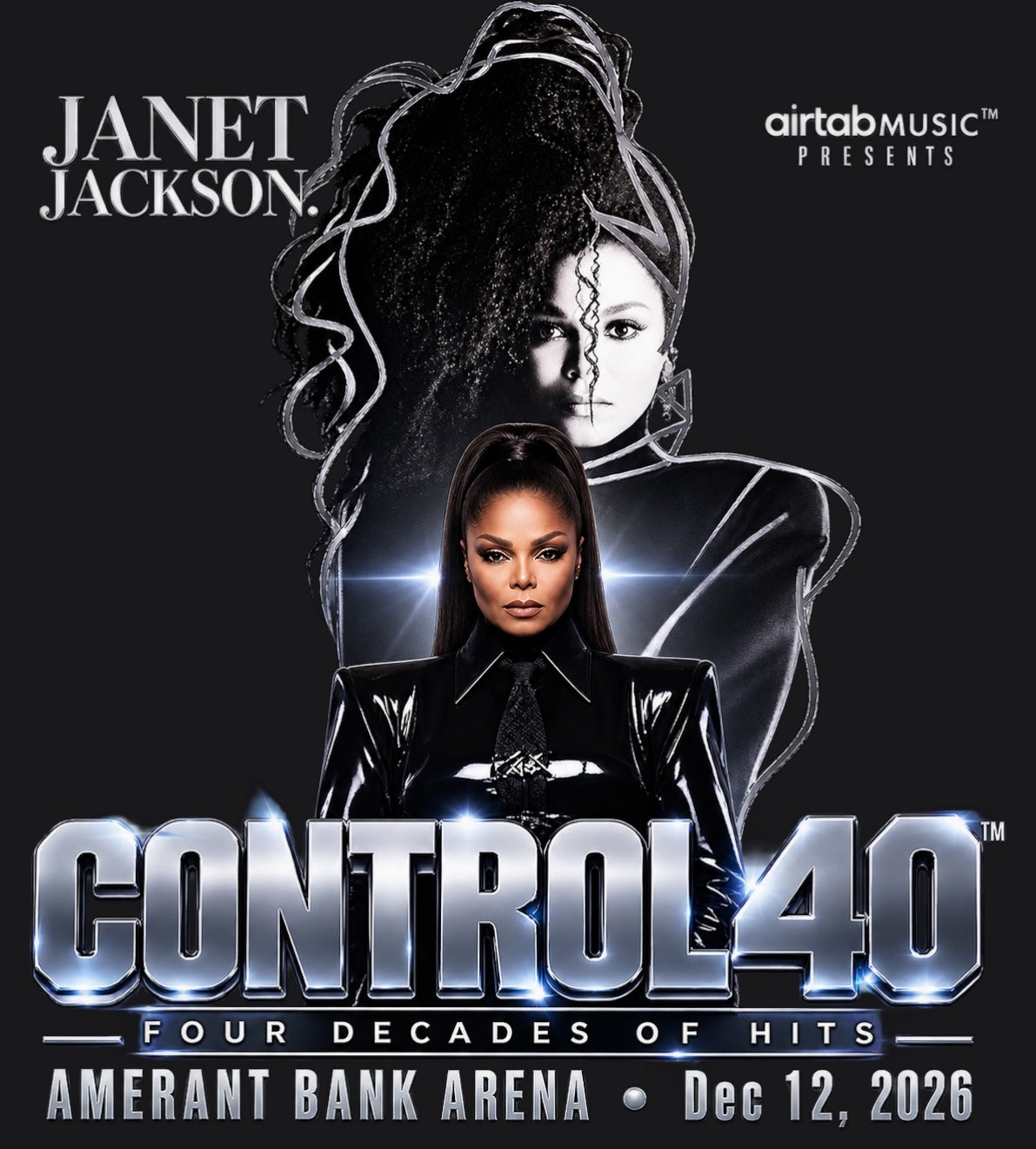 Janet Jackson Control 40 with Date DTF ready to press iron on transfer for clothing t-shirts and hoodies concert ready