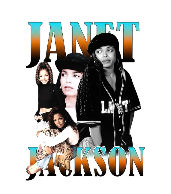Janet Jackson DTF ready to press iron on transfer for clothing t-shirts and hoodies concert ready