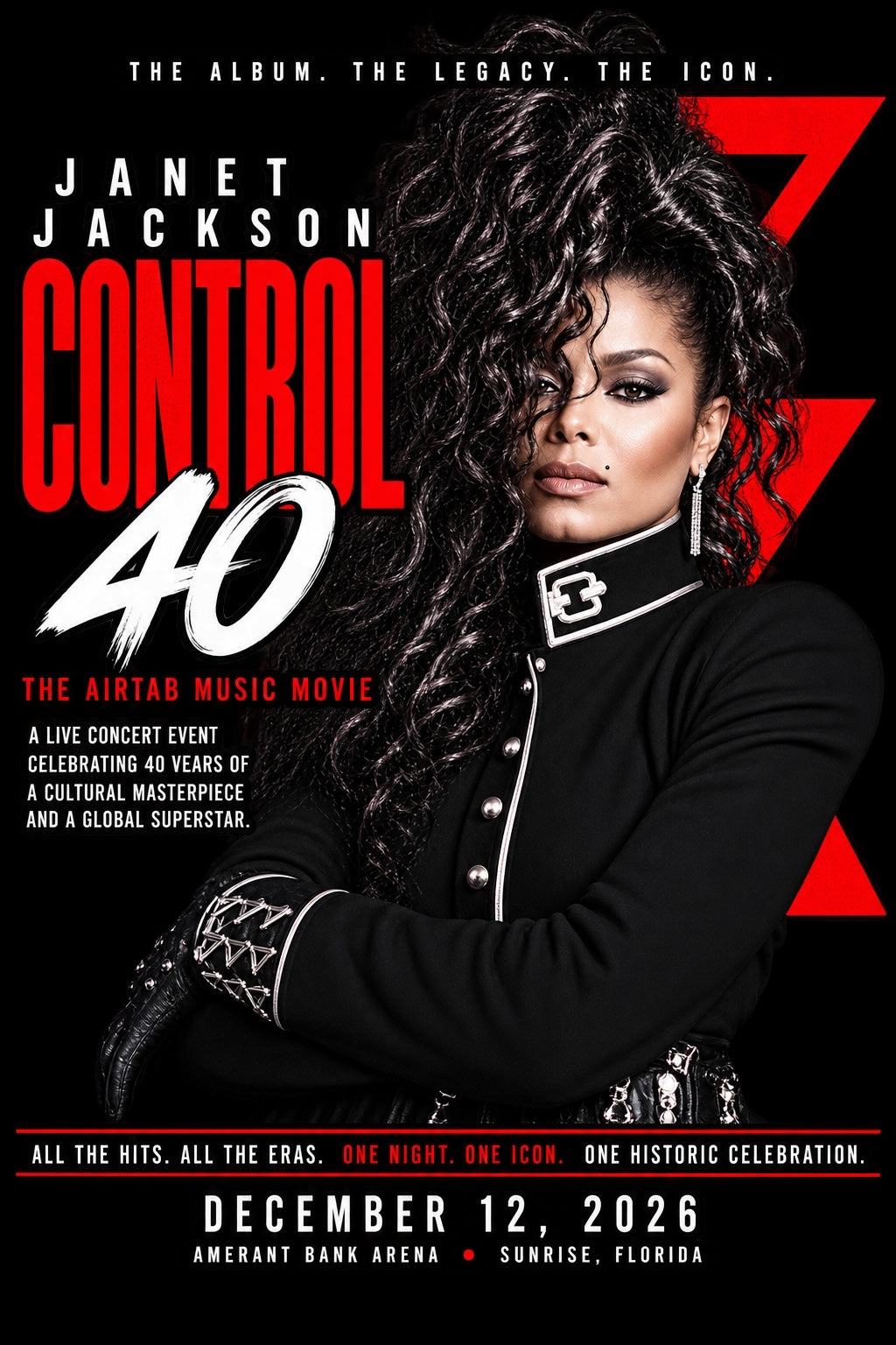 Janet Jackson Control 40 DTF ready to press iron on transfer for clothing t-shirts and hoodies concert ready