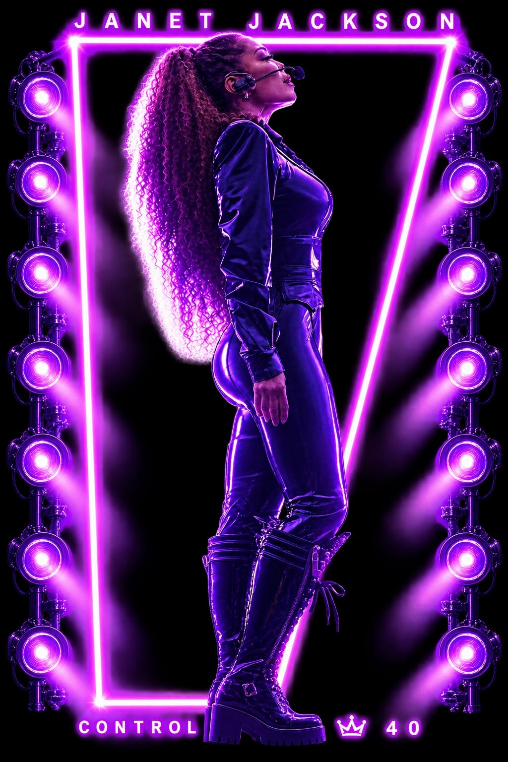 Janet Jackson Control 40 DTF ready to press iron on transfer for clothing t-shirts and hoodies concert ready