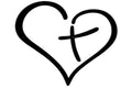 Love in Christ Heart Cross DTF ready to press iron on transfer for clothing t-shirts and hoodies
