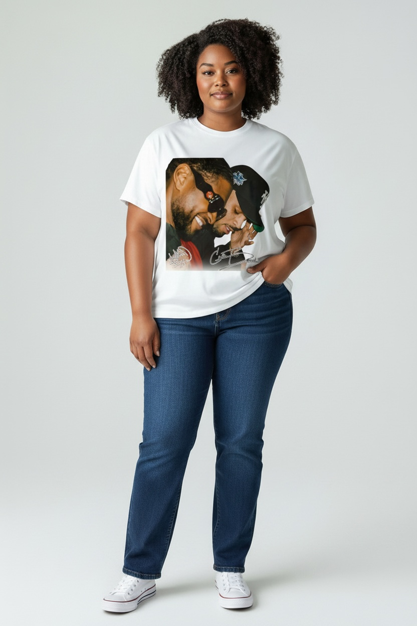 Usher & Chris Brown R&B Tour with Signatures T-shirt concert ready