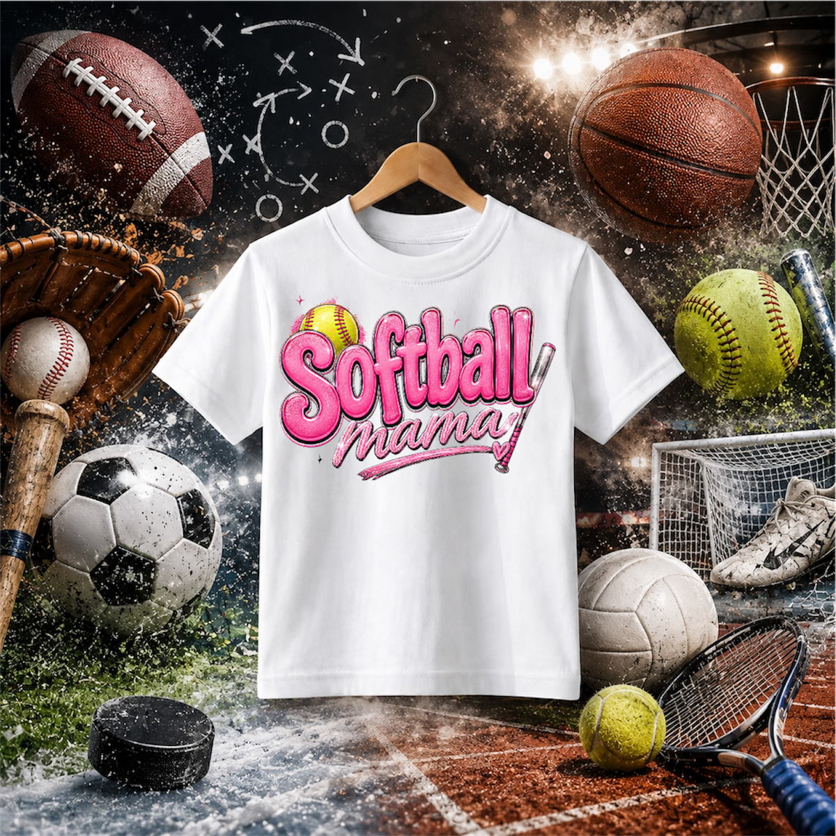 Softball Mama DTF T-Shirt Game Ready