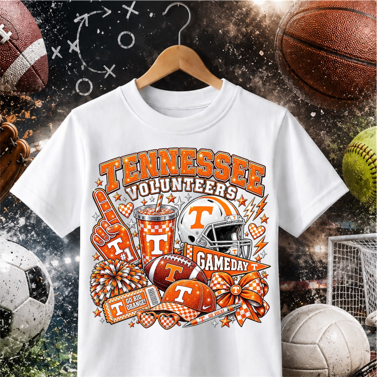 Tennessee Volunteers Vols Football DTF T-Shirt Game Ready