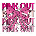 Pink Out Football Breast Cancer Awareness DTF ready to press iron on transfer for clothing t-shirts and hoodies