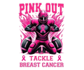Pink Out Football Breast Cancer Awareness DTF ready to press iron on transfer for clothing t-shirts and hoodies