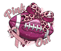 Pink Out Football Breast Cancer Awareness DTF ready to press iron on transfer for clothing t-shirts and hoodies