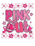 Pink Out Football Breast Cancer Awareness DTF ready to press iron on transfer for clothing t-shirts and hoodies