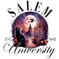 Salem University Halloween DTF ready to press iron on transfer for clothing t-shirts and hoodies game ready