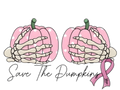 Save The Pumpkins Breast Cancer Awareness DTF ready to press iron on transfer for clothing t-shirts and hoodies