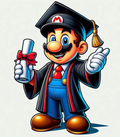 Mario Kart Graduation DTF ready to press iron on transfer for clothing t-shirts and hoodies
