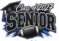 Class of 2027 Senior Football DTF ready to press iron on transfer for clothing t-shirts and hoodies