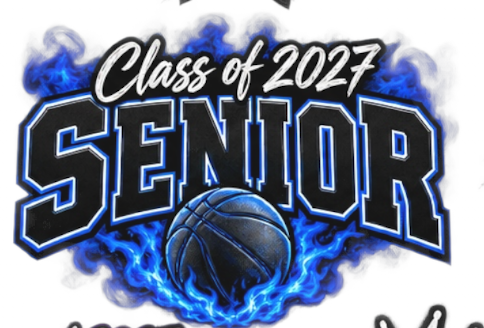 Class of 2027 Senior Basketball DTF ready to press iron on transfer for clothing t-shirts and hoodies
