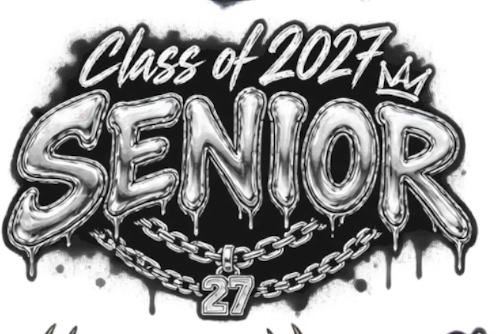 Class of 2027 Senior DTF ready to press iron on transfer for clothing t-shirts and hoodies