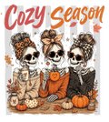 Skeletons Ghost Halloween Fall Autumn DTF ready to press iron on transfer for clothing t-shirts and hoodies