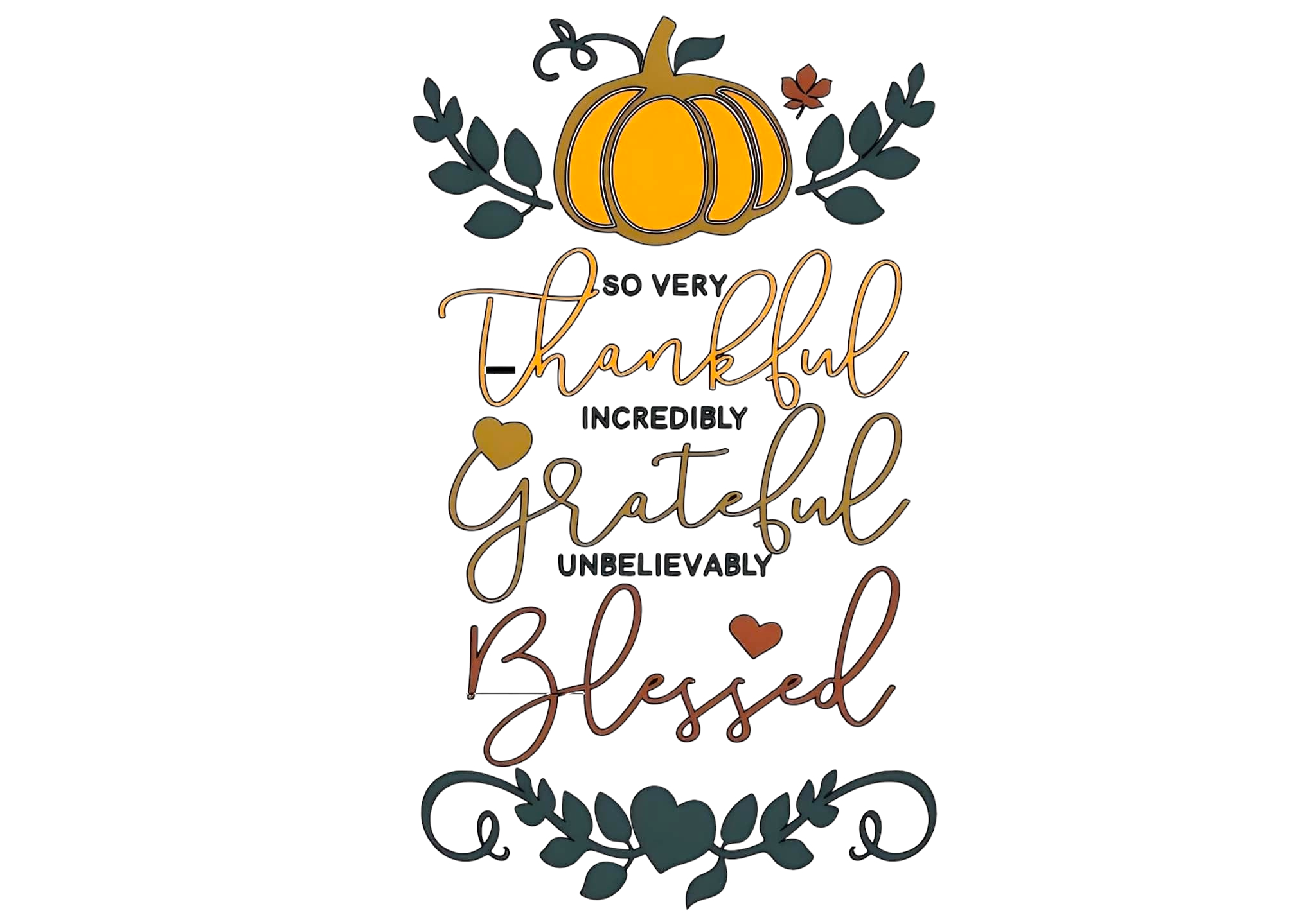So very thankful Thanksgiving DTF ready to press iron on transfer for clothing t-shirts and hoodies